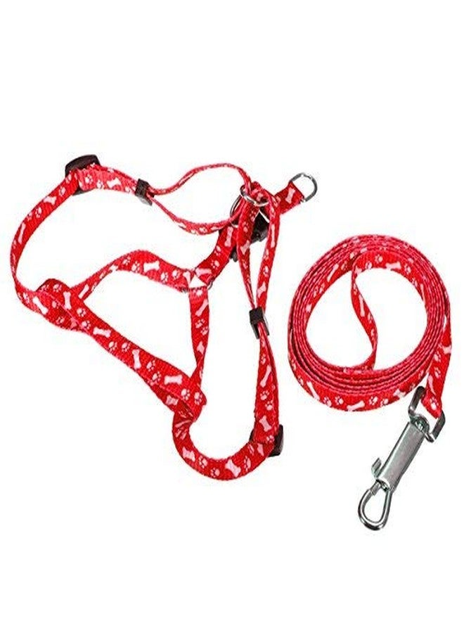 Nema NM Nema Pet Traction Rope Nylon Leash Harness Chest Collar Drawing Neck Lead Strap- Red - Image 1